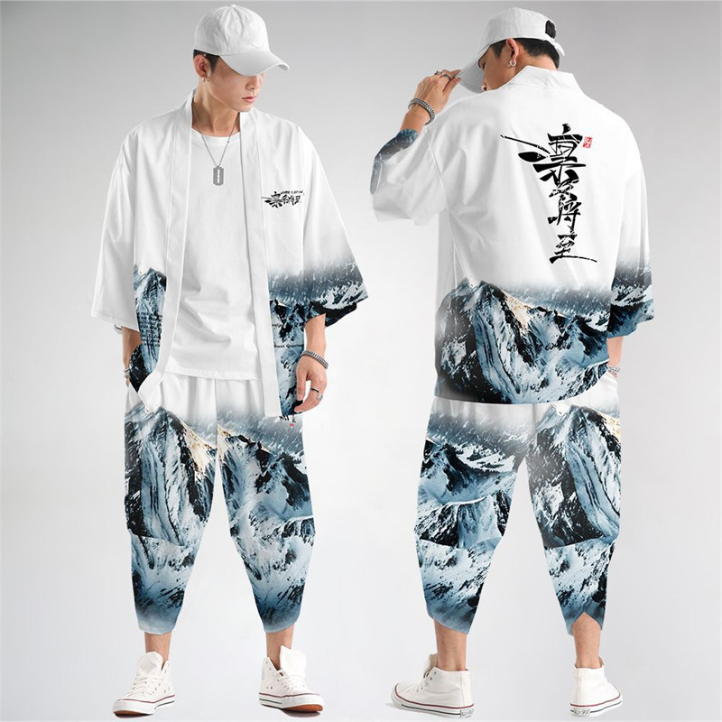 Demon Slayer Haori - Ensemble Cardigan et pantalon Kimono japonais