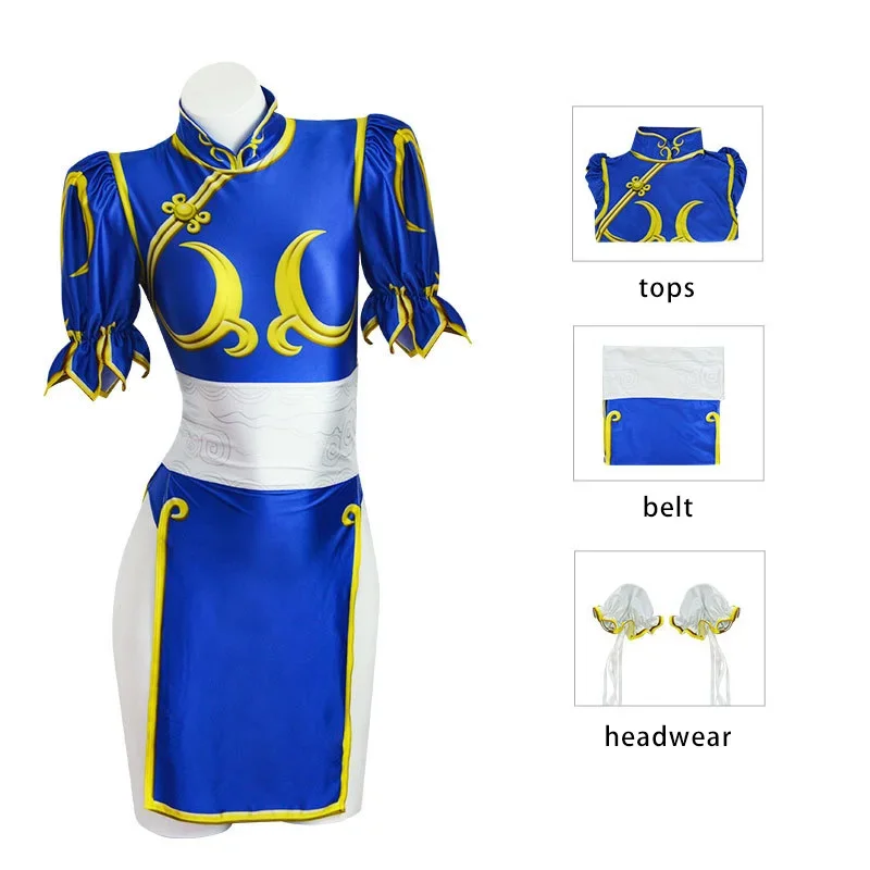 Cosplay Anime Pink Hair - Costume de cosplay Chun Li Street