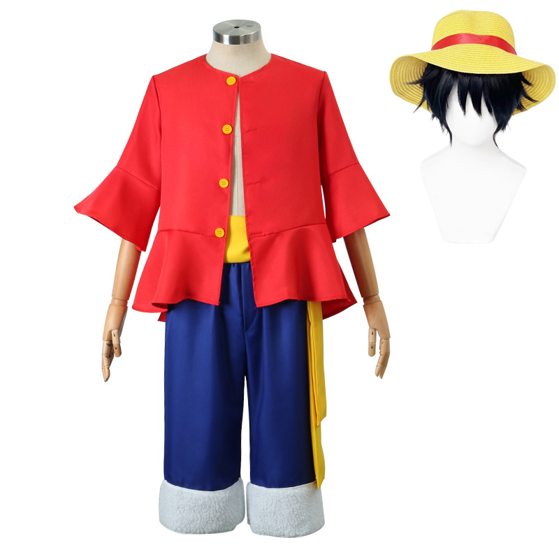 Kids Cosplay Anime - Luffy Cosplay Costume chapeau perruque Anime