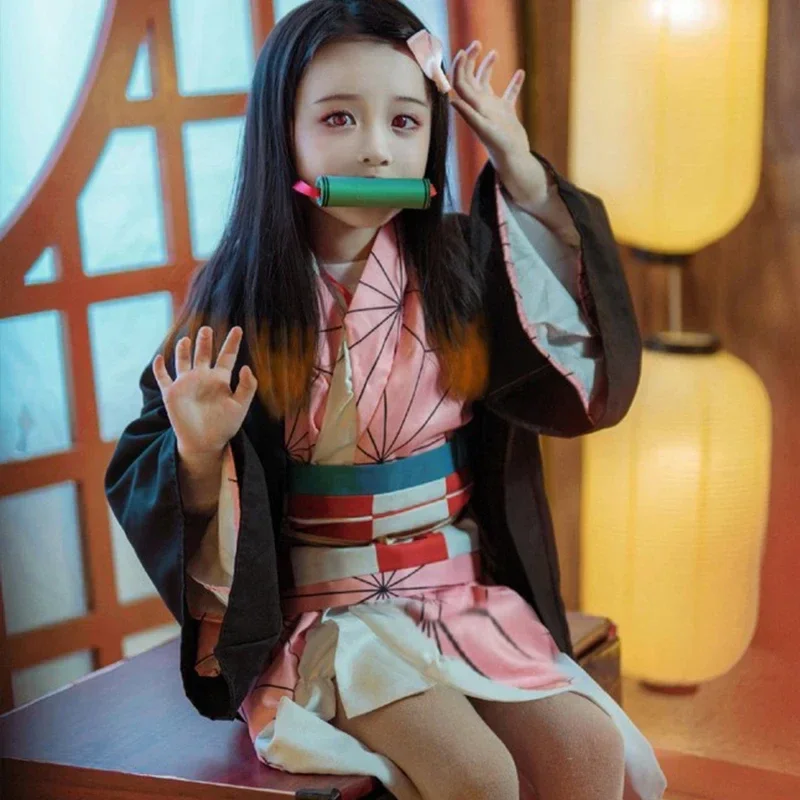 Demon Slayer Haori - Costume de cosplay Anime Kamado Nezuko,